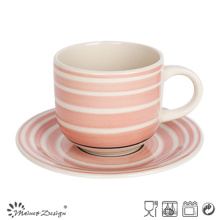 Handle Painting Simple Pattern Cup& Saucer
